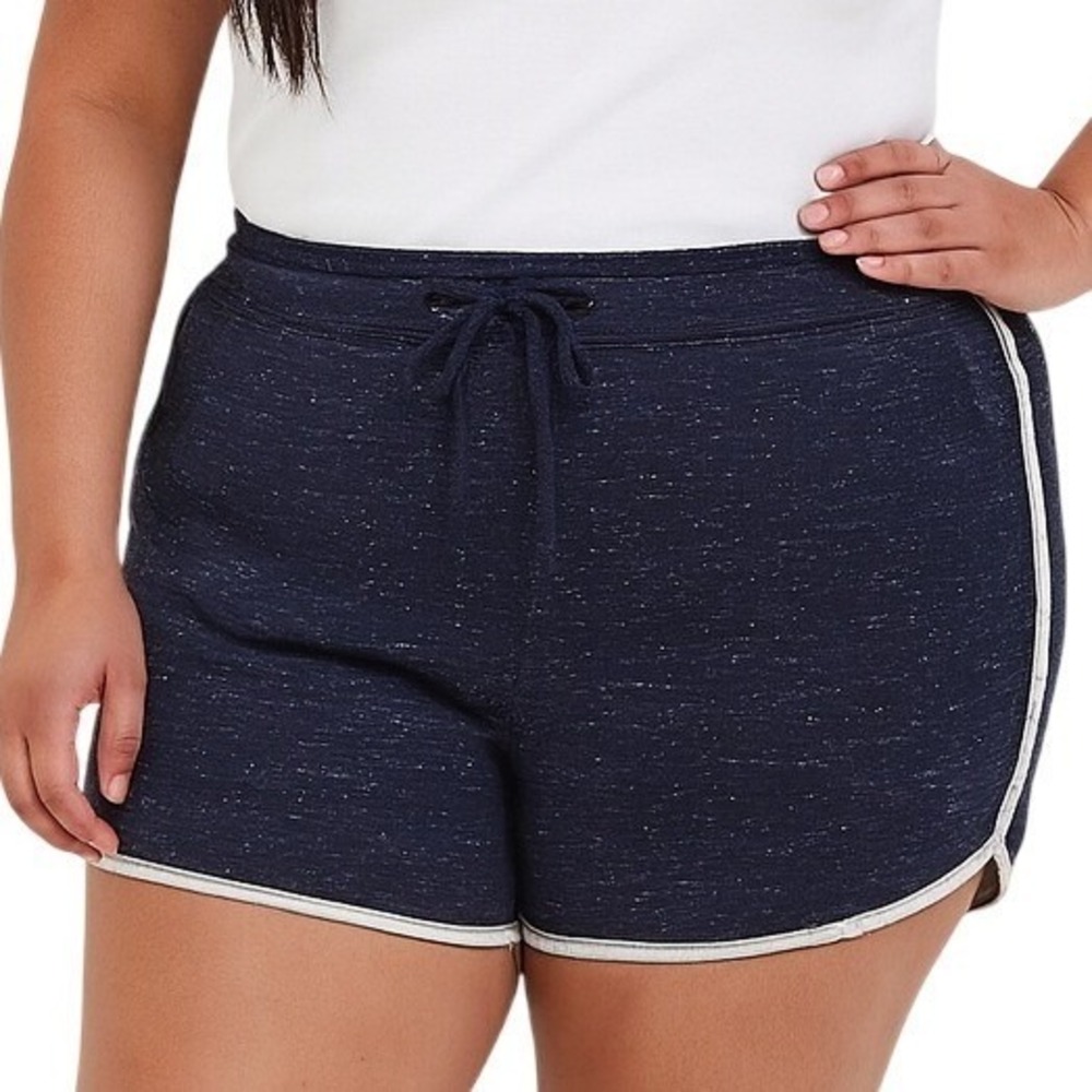 Athletic Works Women's Gym‎ Shorts XXL Blue Heathered Drawstring Activewear New